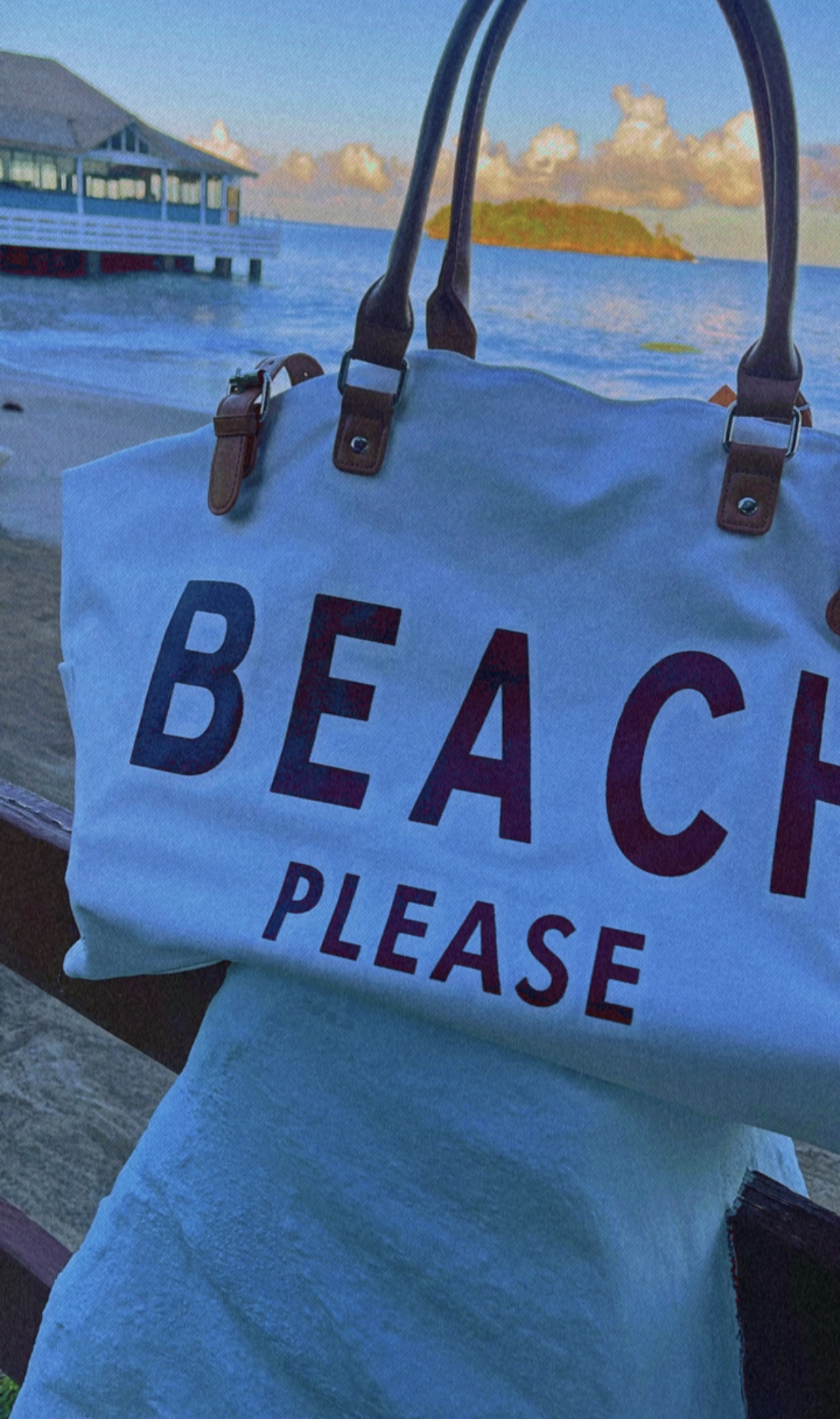 “Beach Please” tote