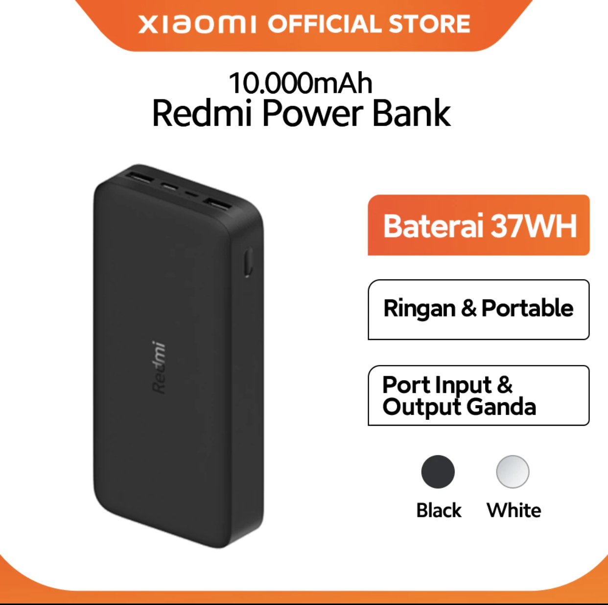 26. Xiaomi redmi power bank 10.000mAh