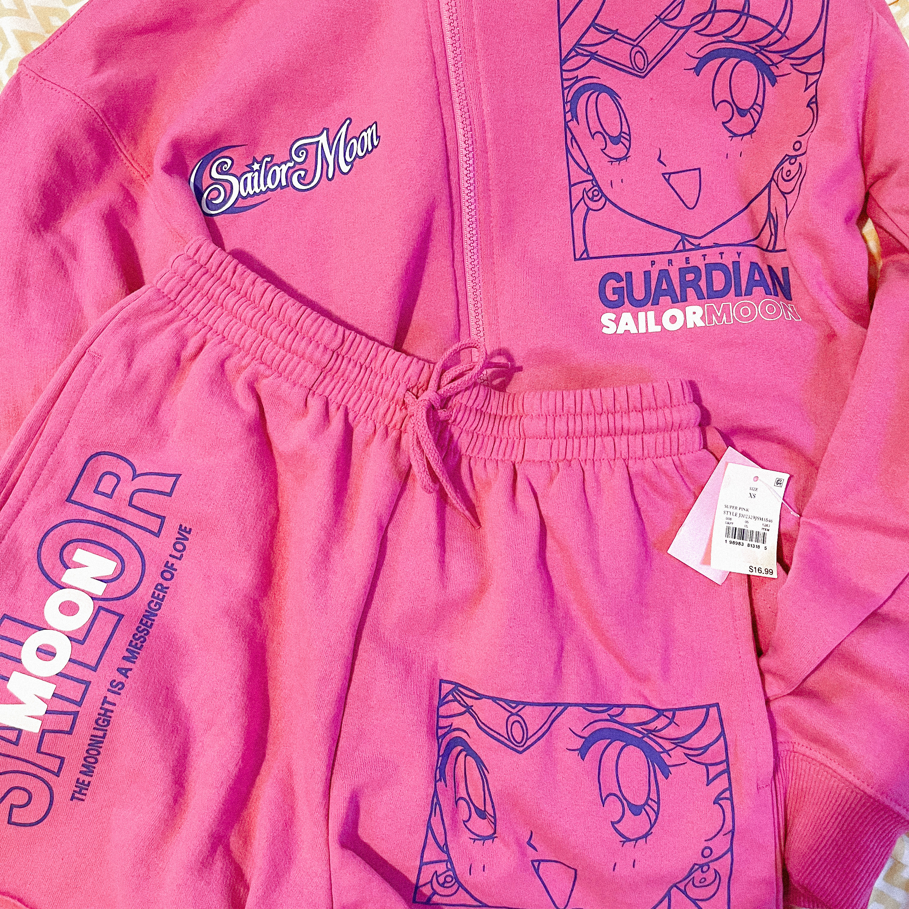 Sailor Moon Zip-Up Graphic Hoodie + Shorts