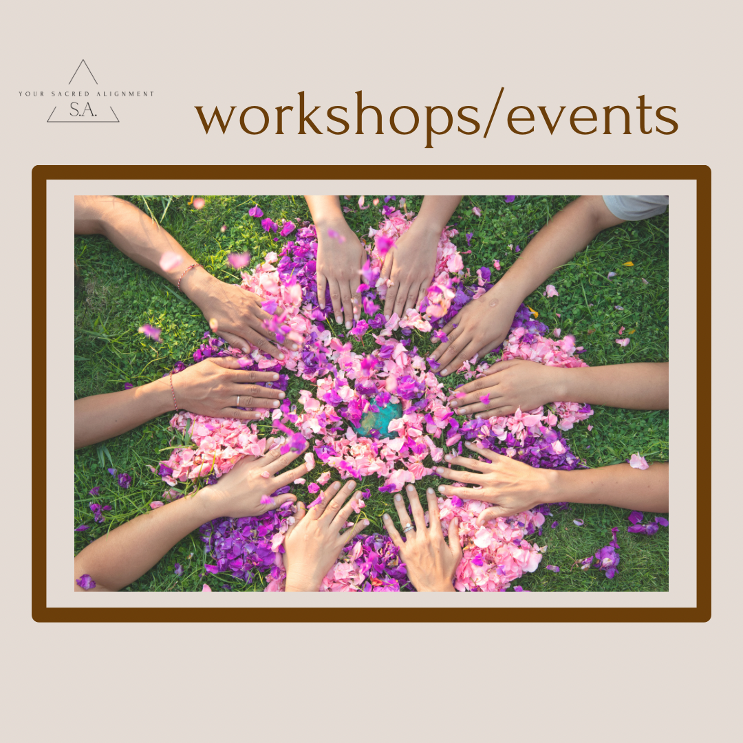 Using my knowledge of energetics and ancient rituals, I offer a range of different workshops and events to foster connection, unconditional love and healing.
From women’s circles, mother/daughter retreats and tool specific experiences. 
