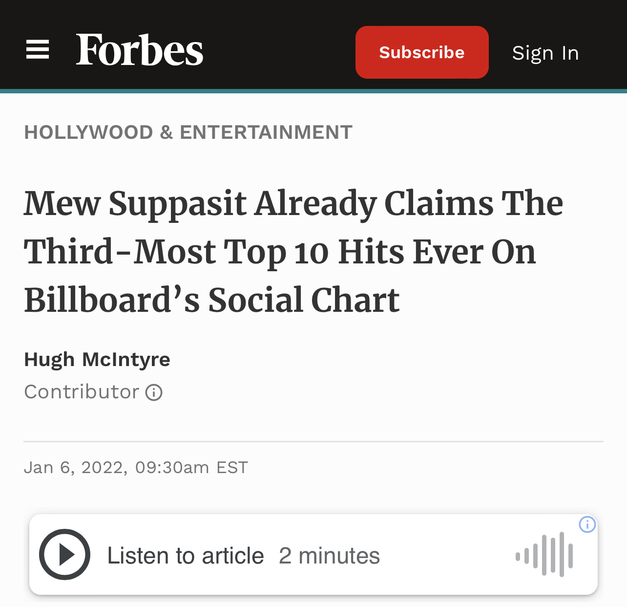 Forbes -  January 6, 2022