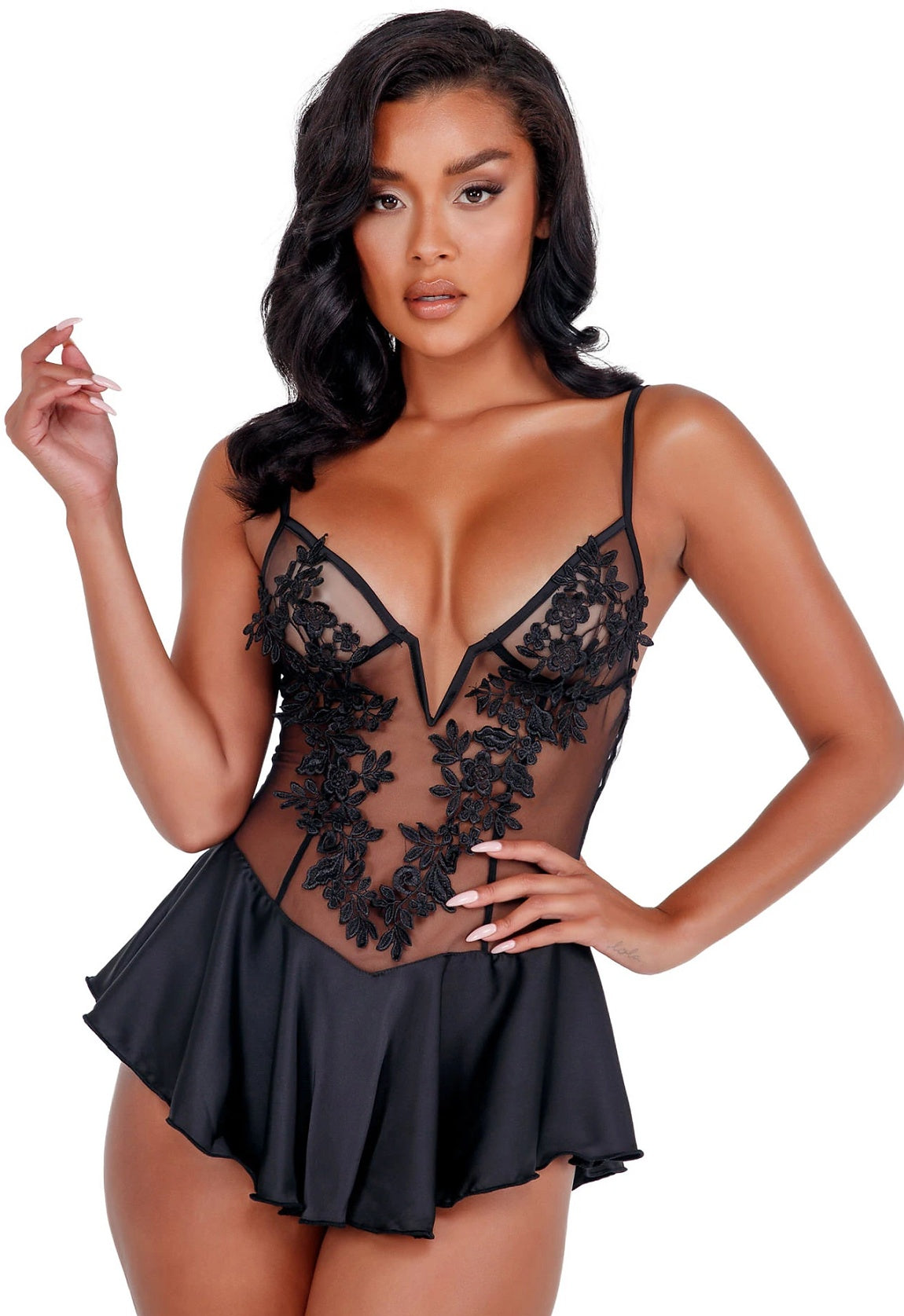  Lingerie for Women for Sex,Plus Size Lingerie Set Loose Curvy  Flowy Babydoll See Through Eyelash Lace Negligees for Women Black :  Clothing, Shoes & Jewelry