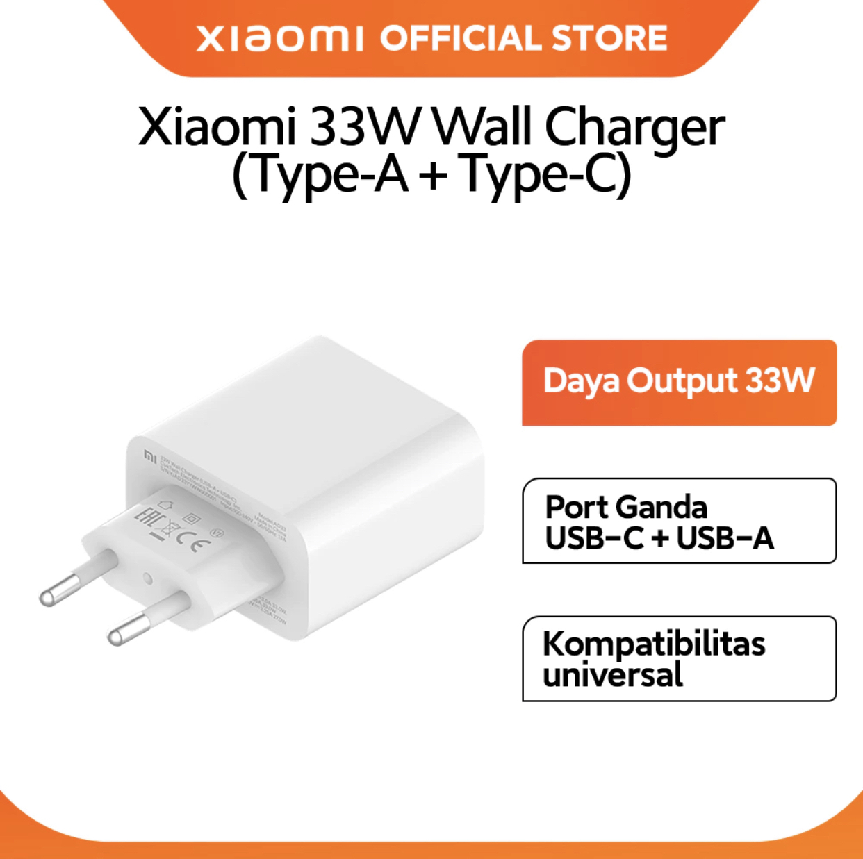 28. Xiaomi charger 33wat (type A + type C)