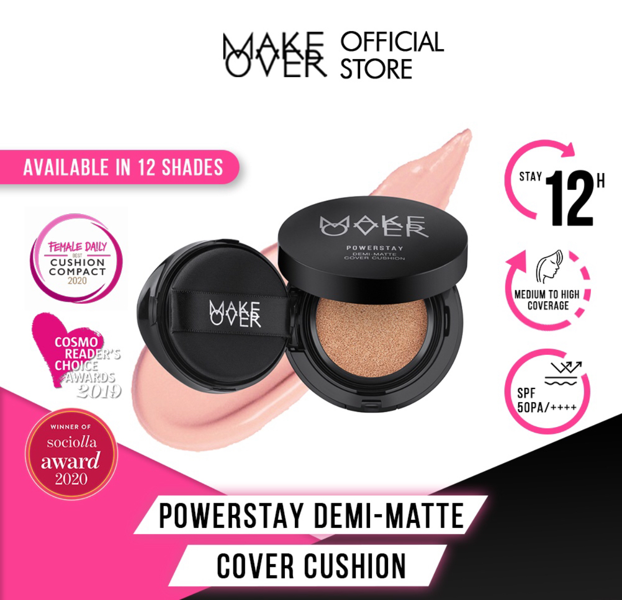 Make Over powerstay Demi-Matte Cover cushion