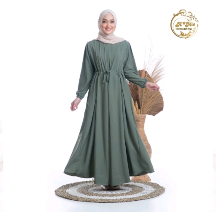 7. Melia Dress Amie | Fashion Muslim Gamis Polos Busui