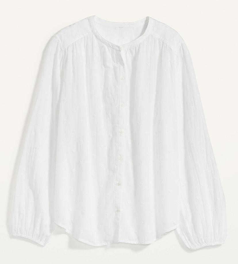 Old Navy Embroidered Button Down Blouse