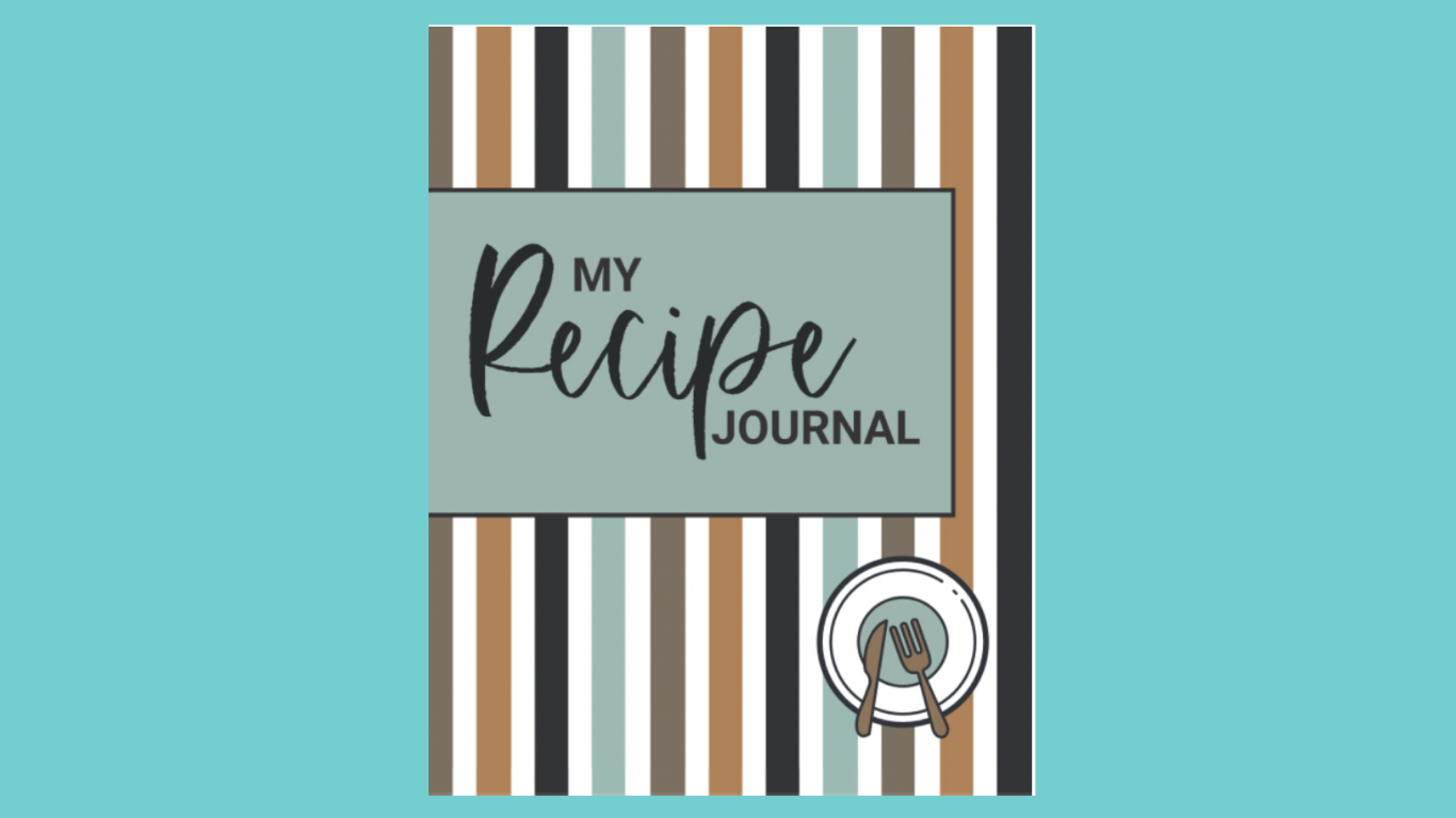 My Recipe Journal - Blue & Brown Striped 