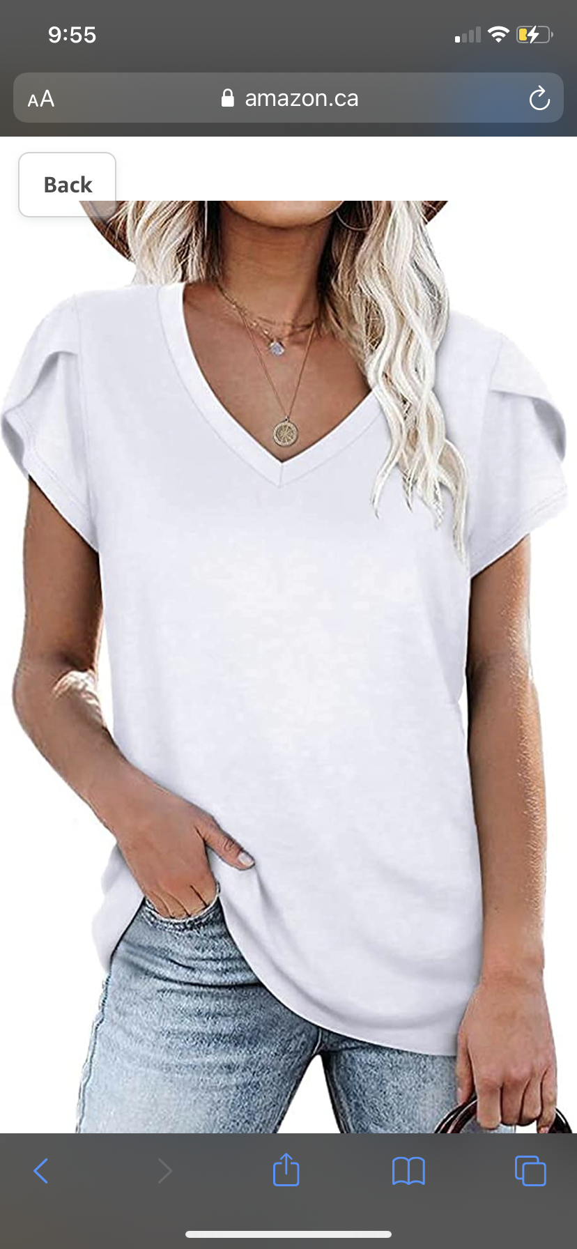 Amazon White T-Shirt with Petal Sleeve