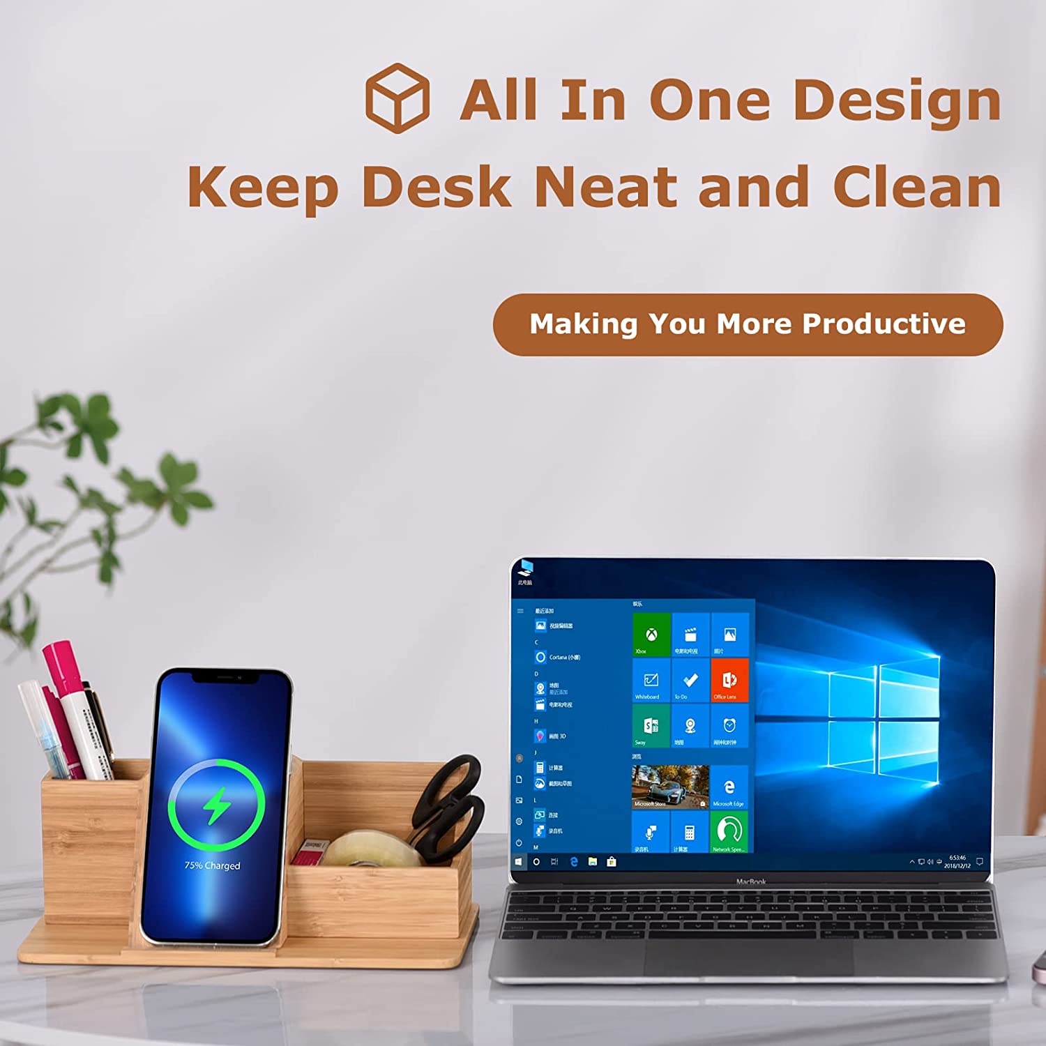 Desk Organizer with Charging Station for Office Home