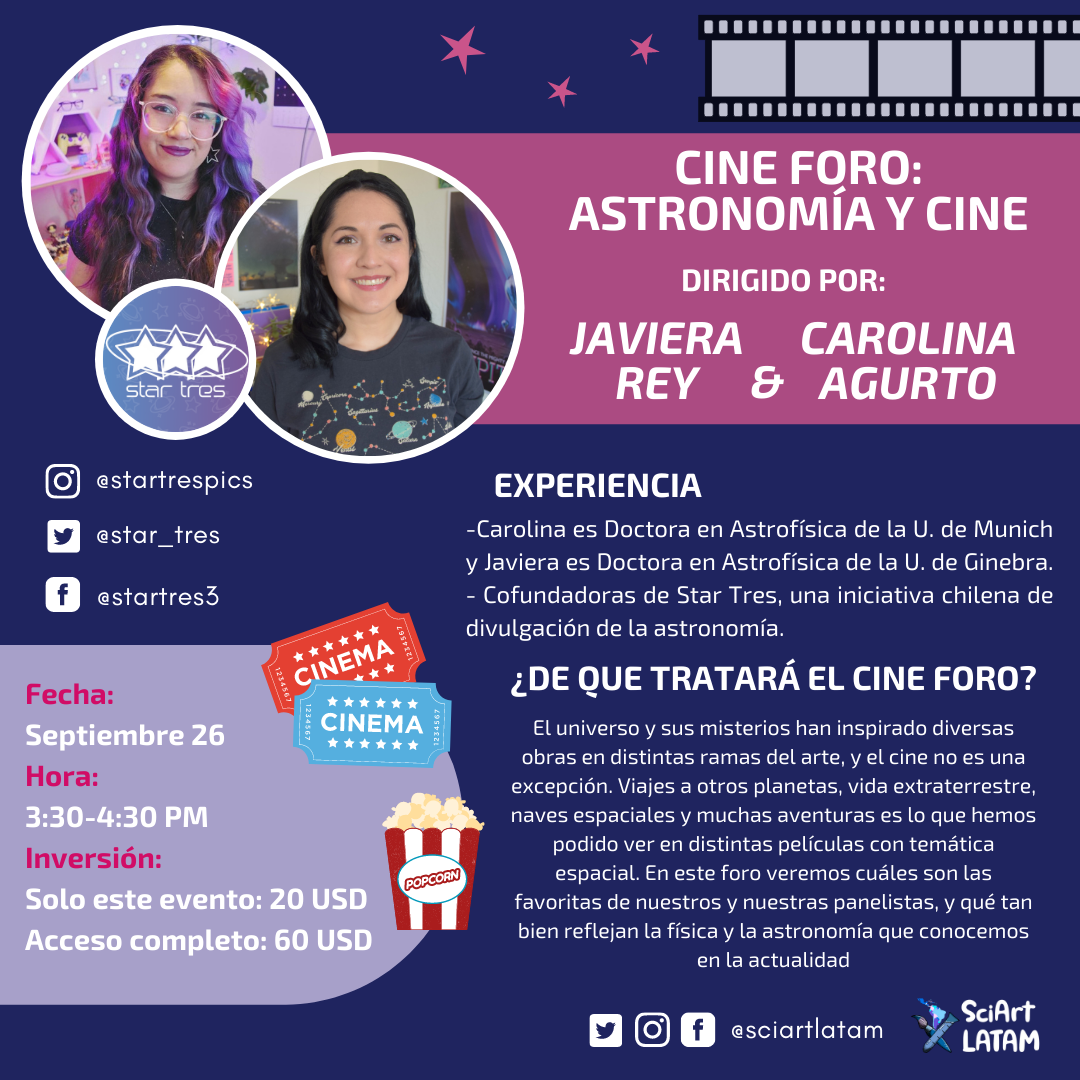 Cine foro “Astronomía y Cine” Javiera Rey y Carolina Aguarto