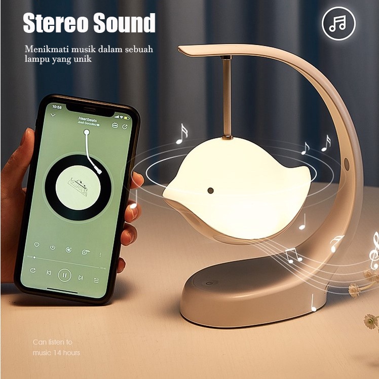 10. Lampu Tidur Astetik speaker bluetooth